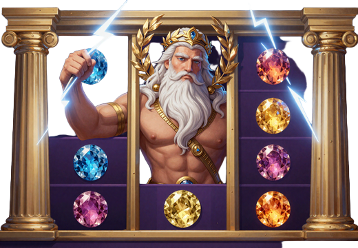 Zeus mit Blitzen aus dem Slot Gates of Olympus von Pragmatic Play